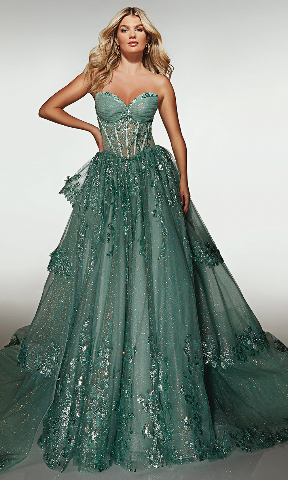 Alyce Paris 62158 - Sparkling Lace Up Formal Dress Prom Dresses