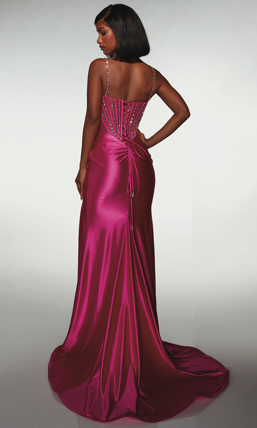 Alyce Paris 62166 - Fitted Gown with Lace Up Back Prom Dresses