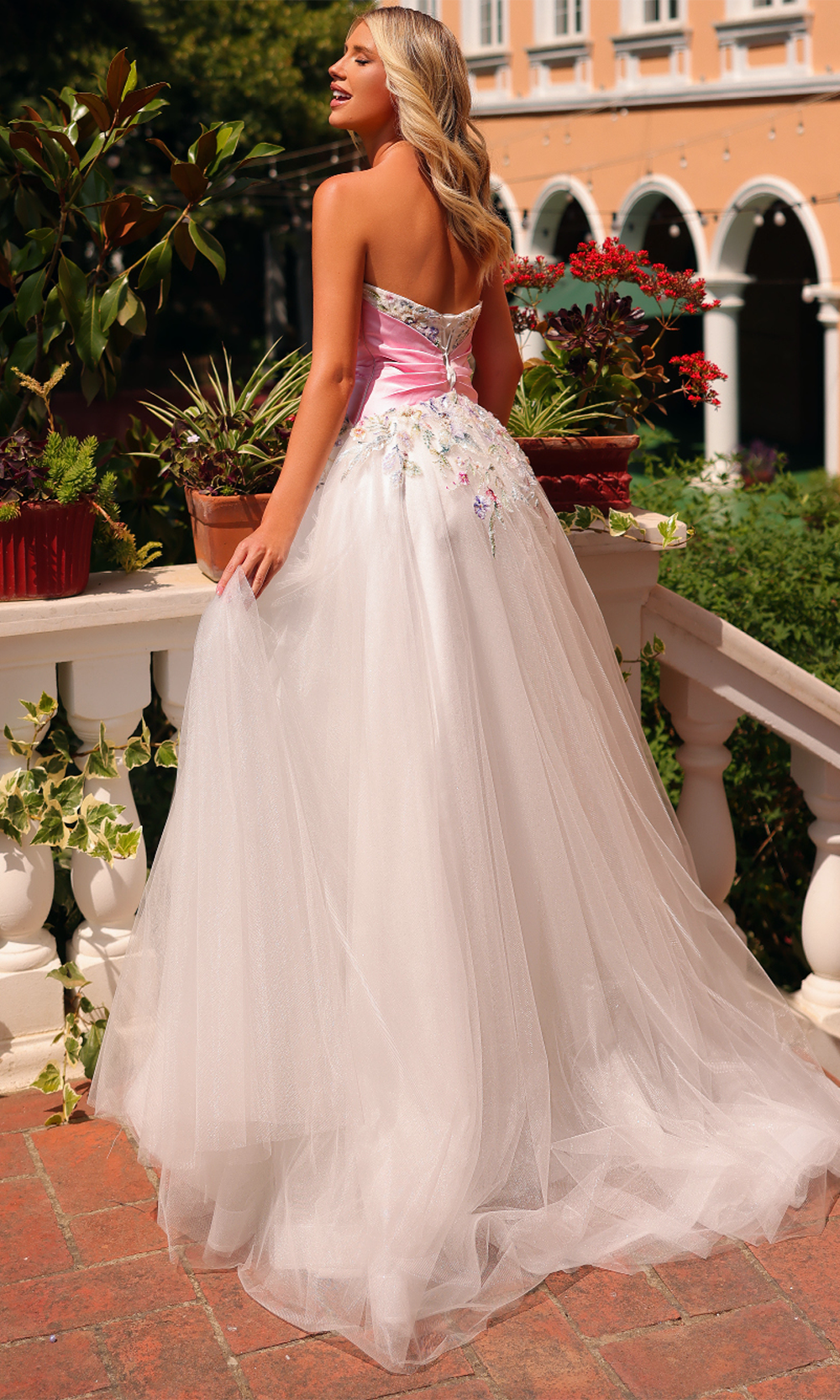 Clarisse 62170 - Pleated Waistband Strapless Ballgown Prom Dresses