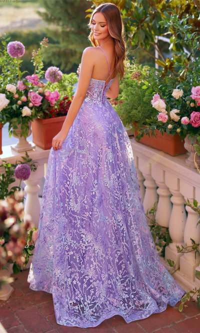 Clarisse 62172 - Iridescent A-Line Gown with Spaghetti Straps Prom Dresses