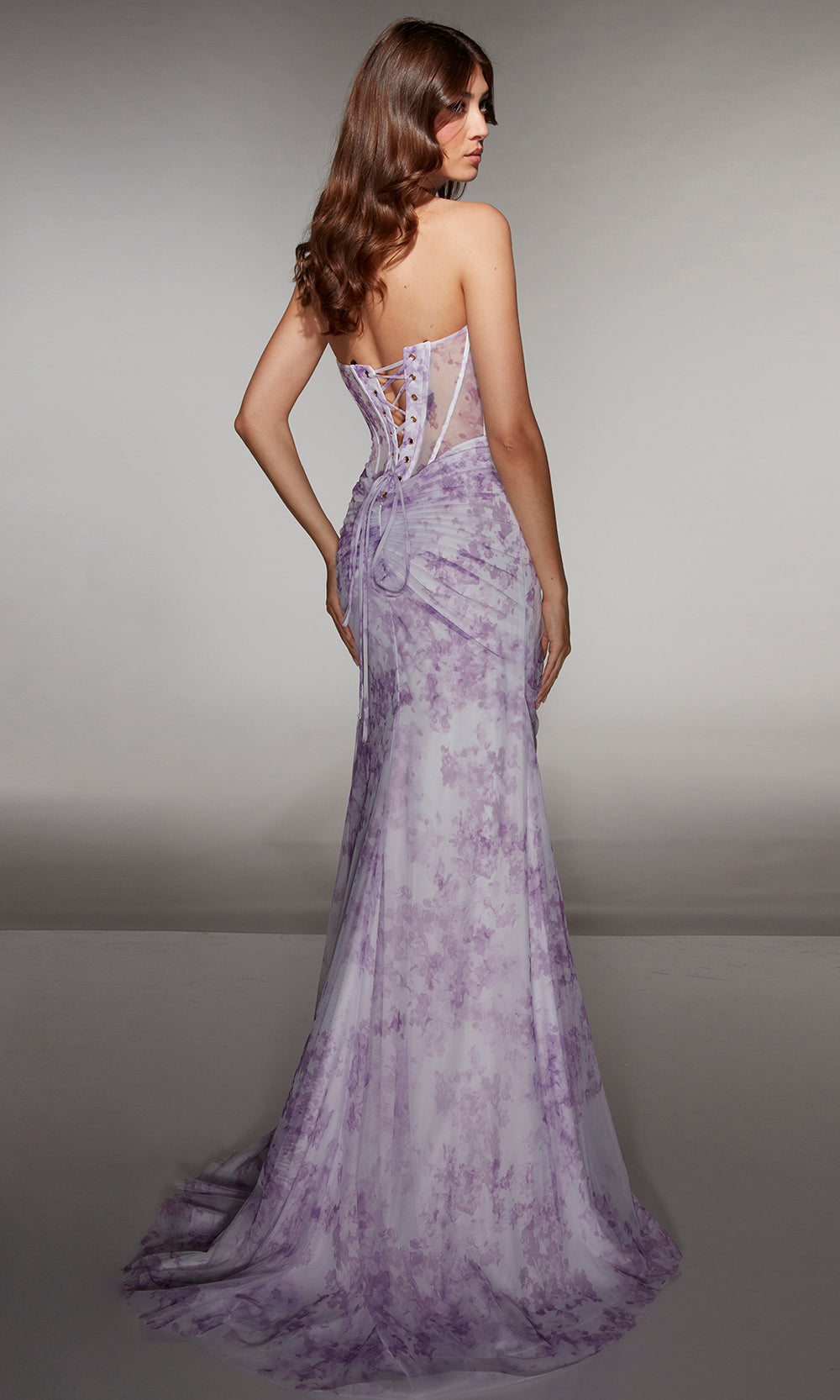 Alyce Paris 62176 - Draped Lace Up Formal Dress Prom Dresses