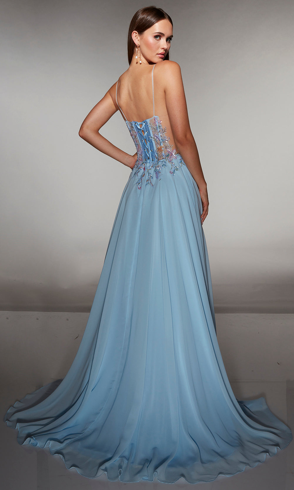 Alyce Paris 62179 - Applique Bodice Lace Up Formal Dress Prom Dresses