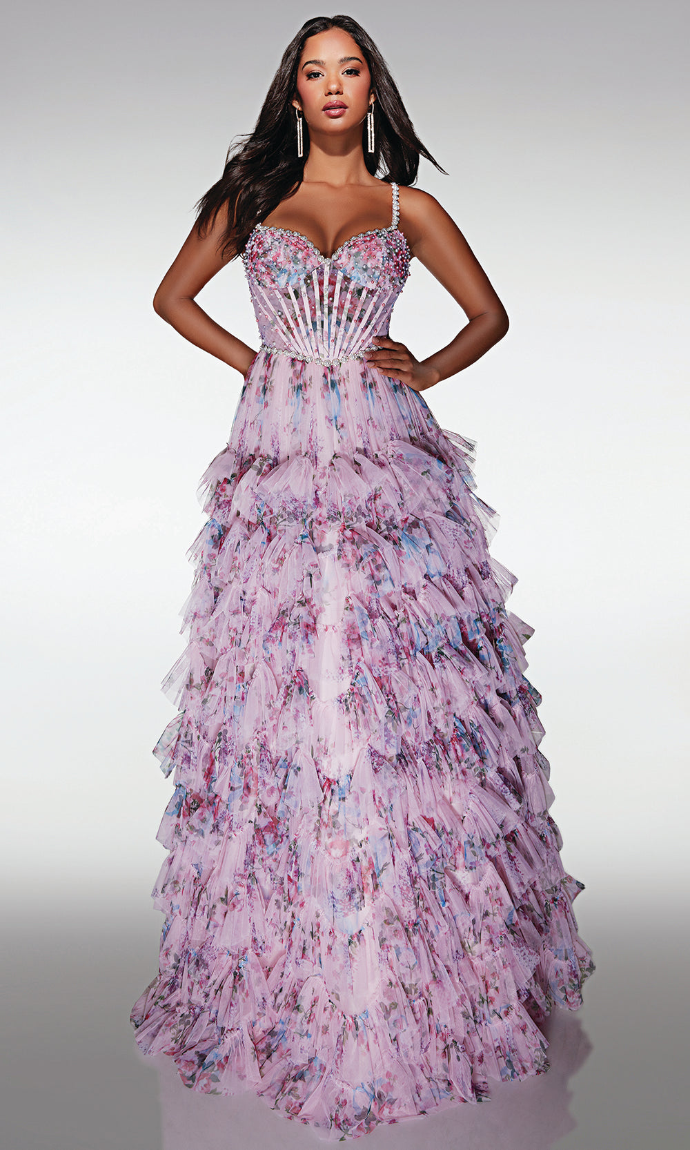 Alyce Paris 62182 - Corset Bodice Ruffle Skirt Evening Gown Prom Dresses