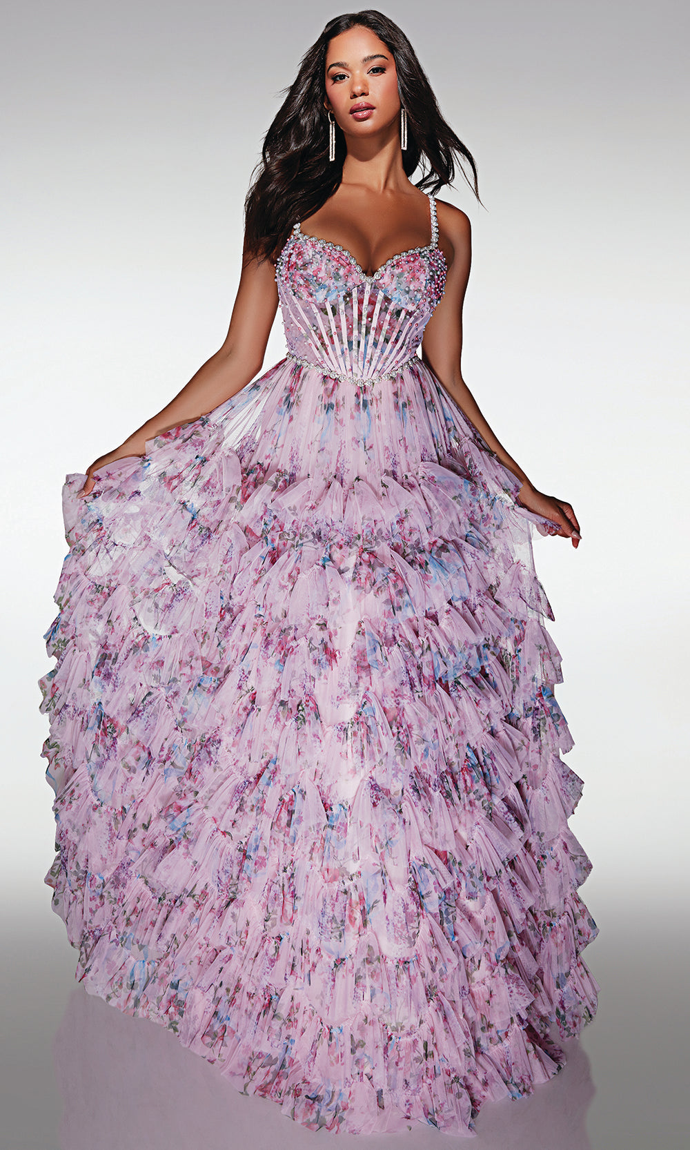 Alyce Paris 62182 - Corset Bodice Ruffle Skirt Evening Gown Prom Dresses
