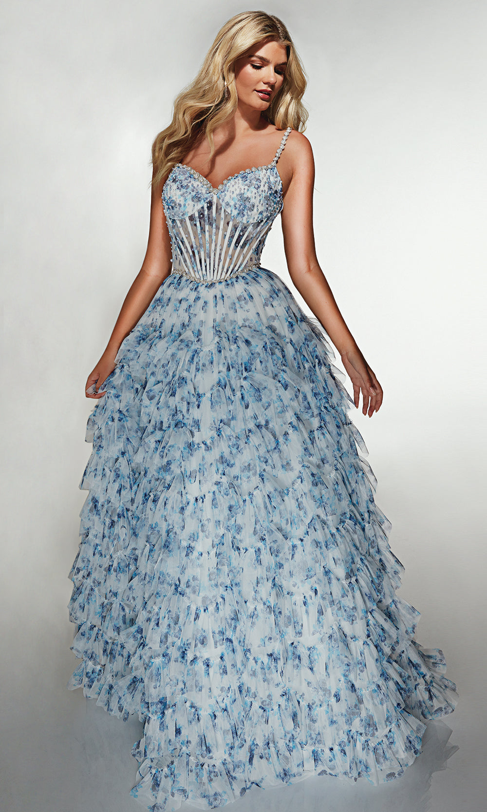 Alyce Paris 62182 - Corset Bodice Ruffle Skirt Evening Gown Prom Dresses