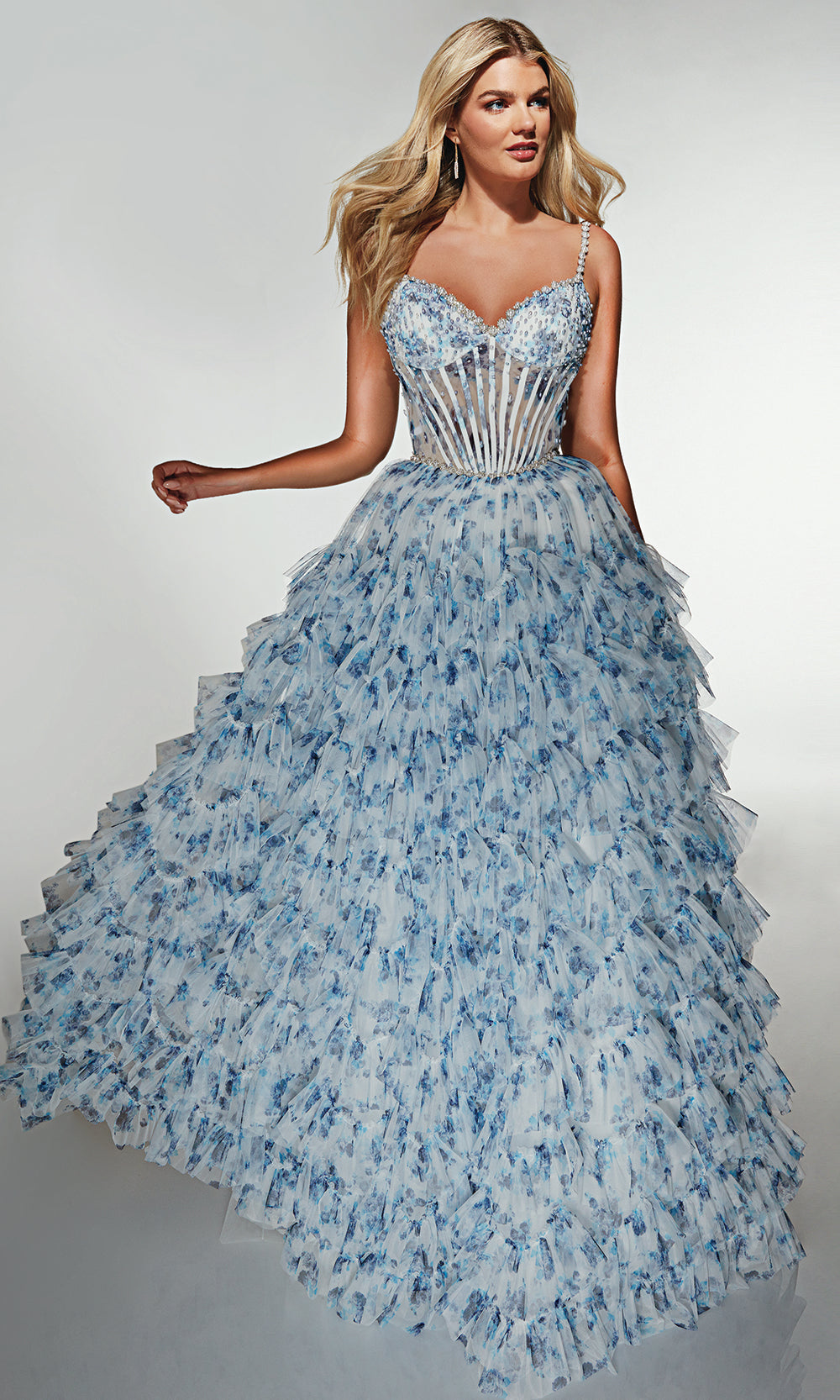 Alyce Paris 62182 - Corset Bodice Ruffle Skirt Evening Gown Prom Dresses