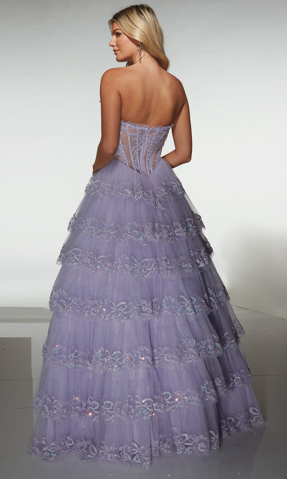 Alyce Paris 62191 - Strapless Gown with Floral Beaded Details Prom Dresses