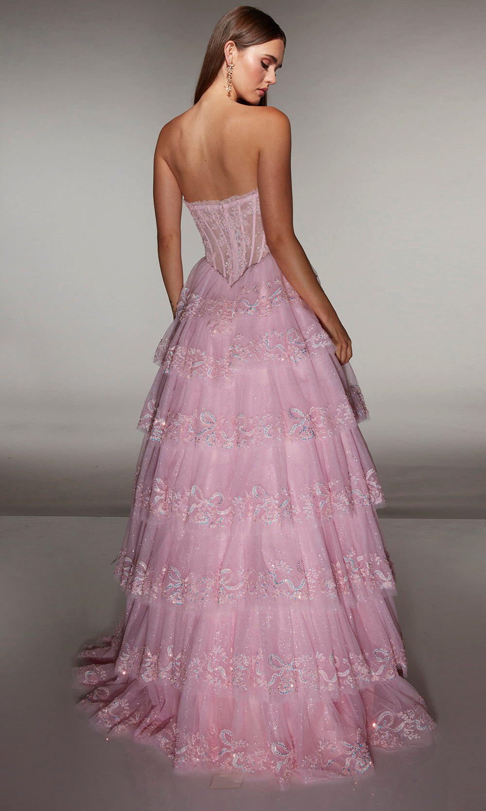 Alyce Paris 62191 - Strapless Gown with Floral Beaded Details Prom Dresses