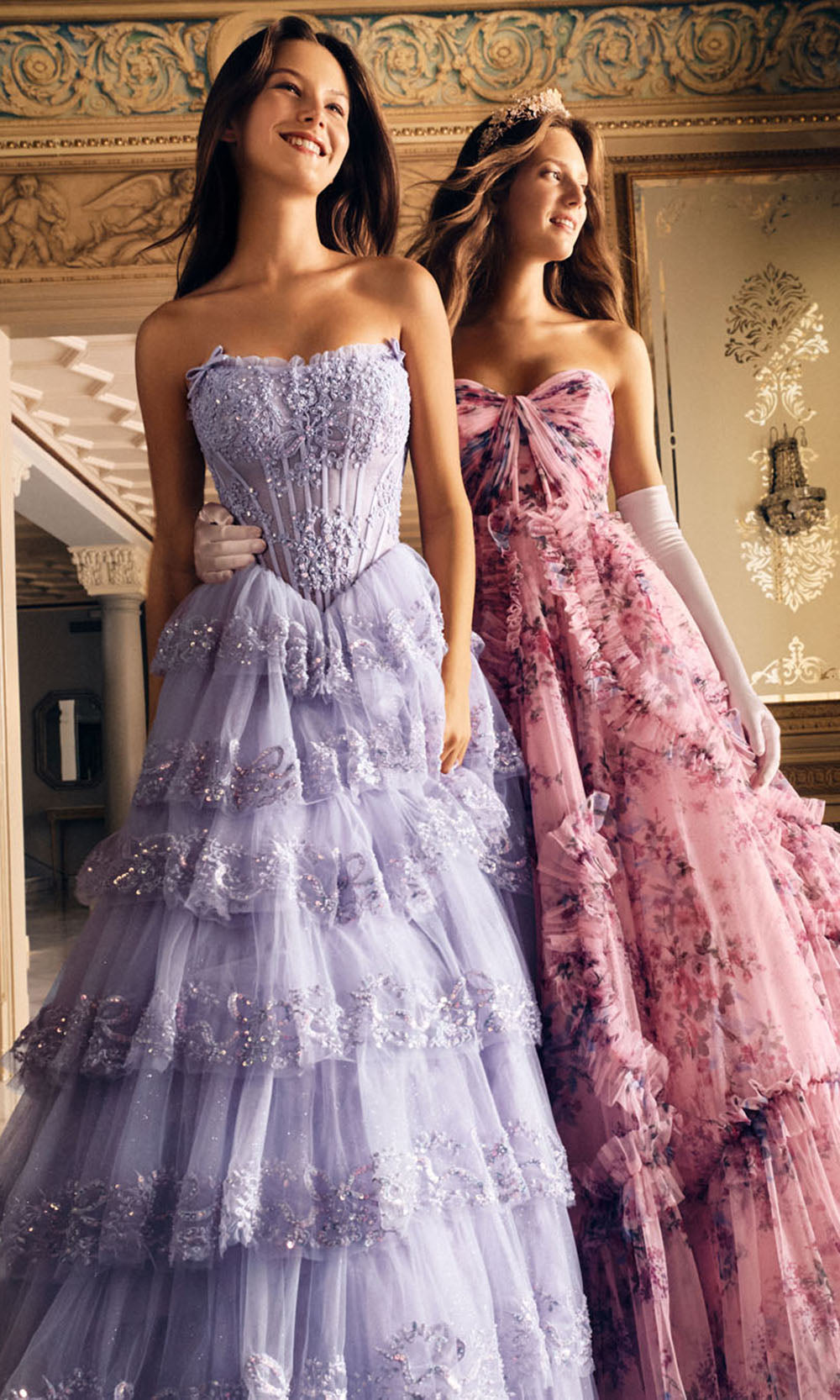 Alyce Paris 62191 - Strapless Gown with Floral Beaded Details Prom Dresses