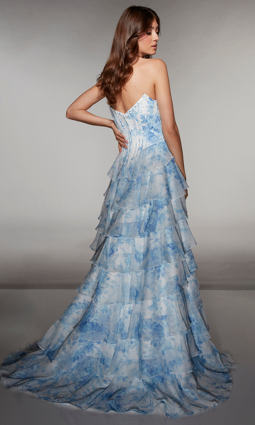 Alyce Paris 62192 - Printed Tiered Gown with Sweetheart Bodice Prom Dresses