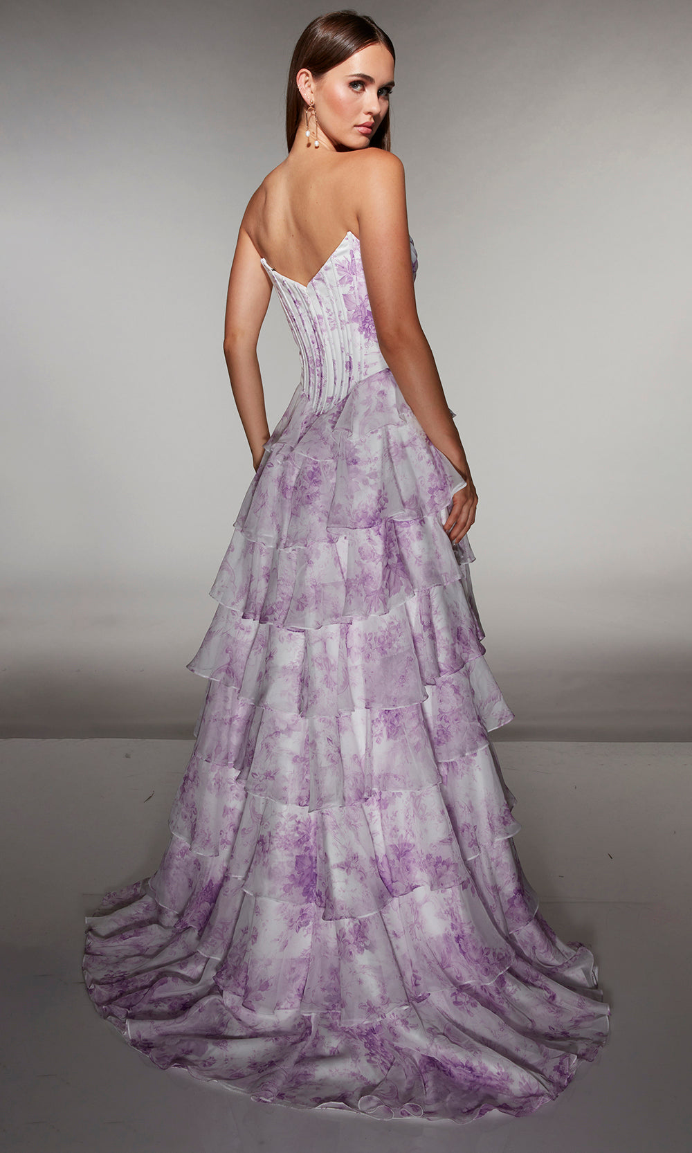 Alyce Paris 62192 - Printed Tiered Gown with Sweetheart Bodice Prom Dresses