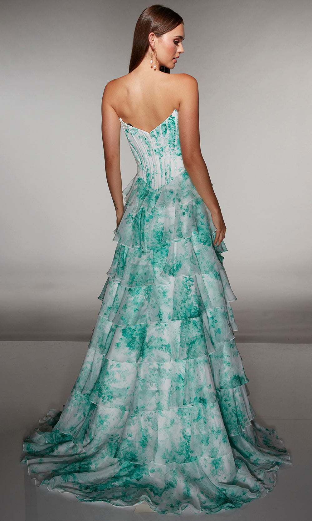 Alyce Paris 62192 - Printed Tiered Gown with Sweetheart Bodice Prom Dresses