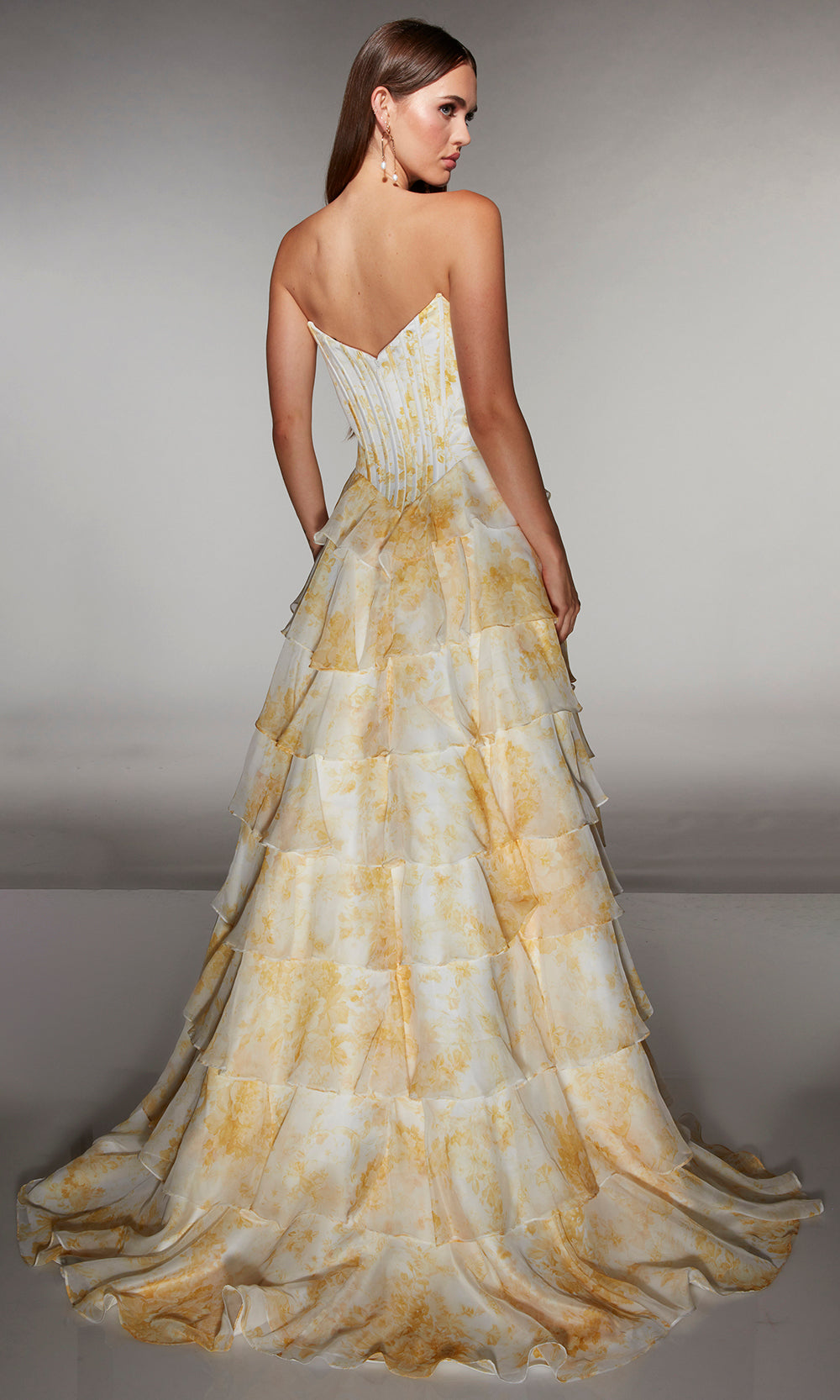 Alyce Paris 62192 - Printed Tiered Gown with Sweetheart Bodice Prom Dresses