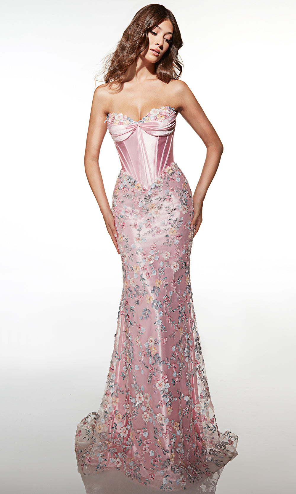 Alyce Paris 62197 - Strapless Embroidered Lace Up Dress Prom Dresses