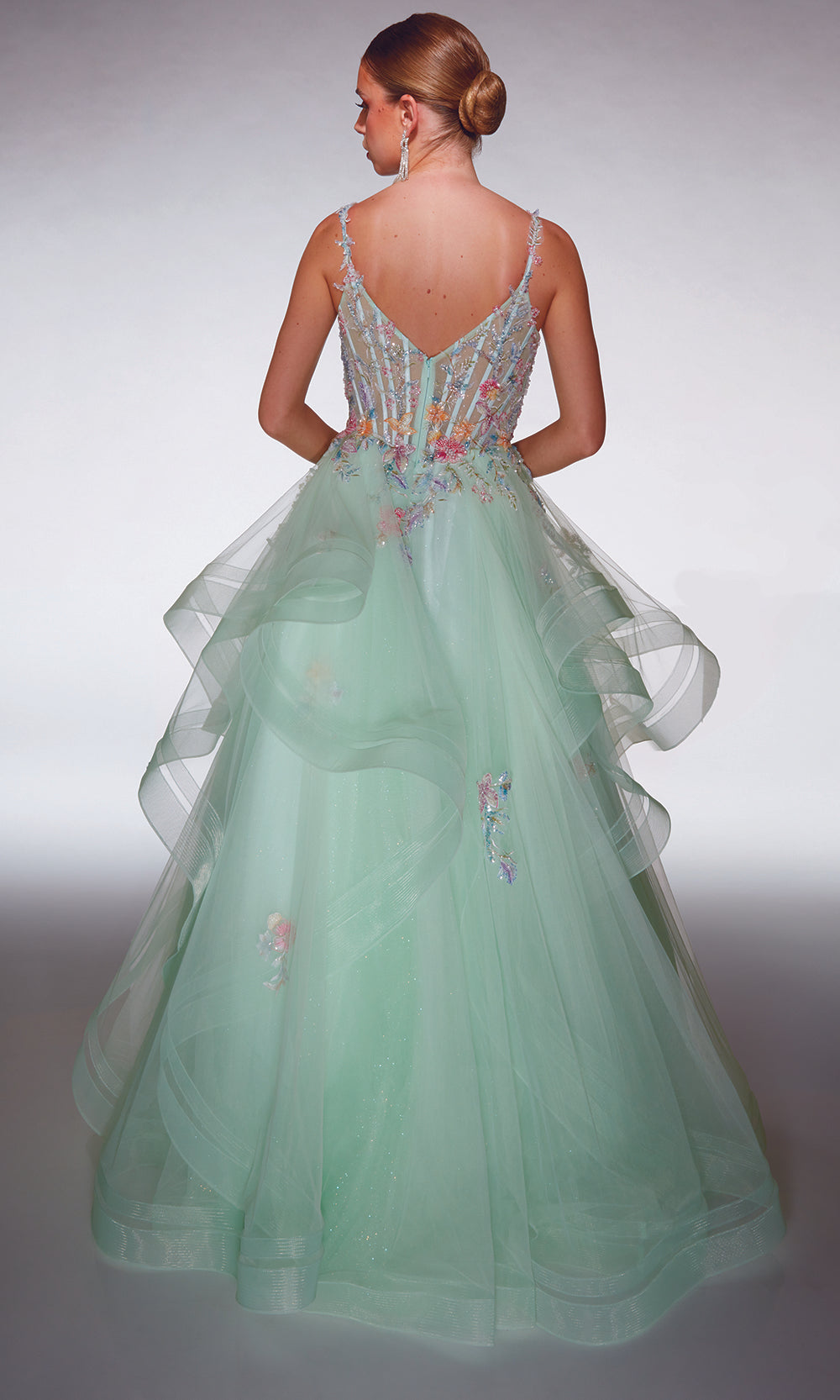 Alyce Paris 62201 - Tiered Tulle Corset Dress Prom Dresses