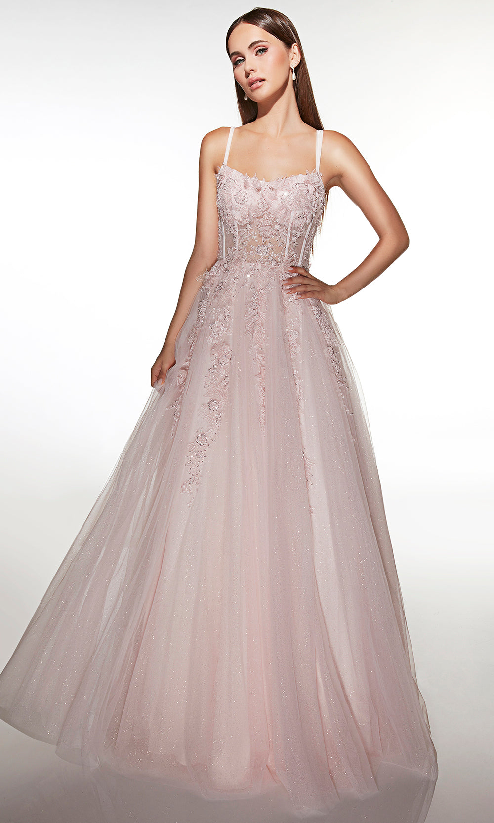 Alyce Paris 62203 - Applique Corset Sparkle Ball Gown Prom Dresses