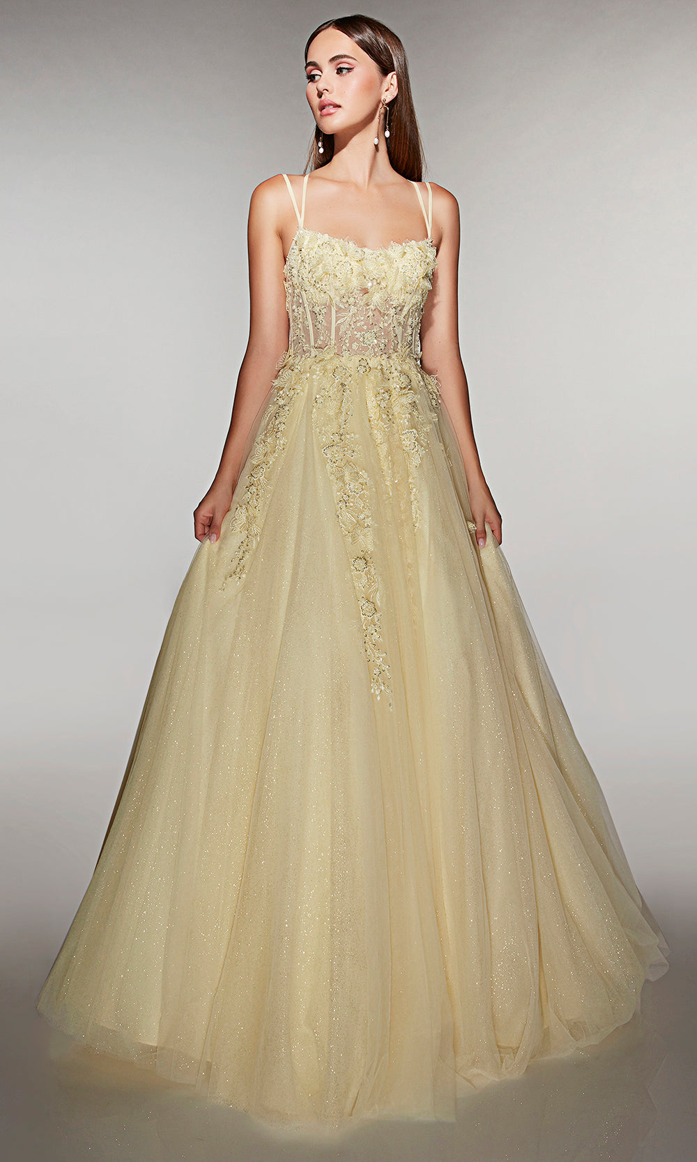 Alyce Paris 62203 - Applique Corset Sparkle Ball Gown Prom Dresses