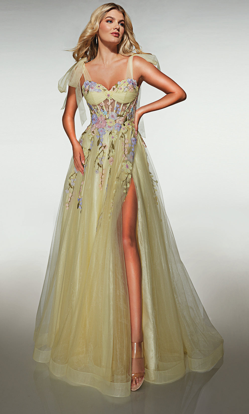 Alyce Paris 62204 - Romantic Applique Tulle Prom Dress Prom Dresses
