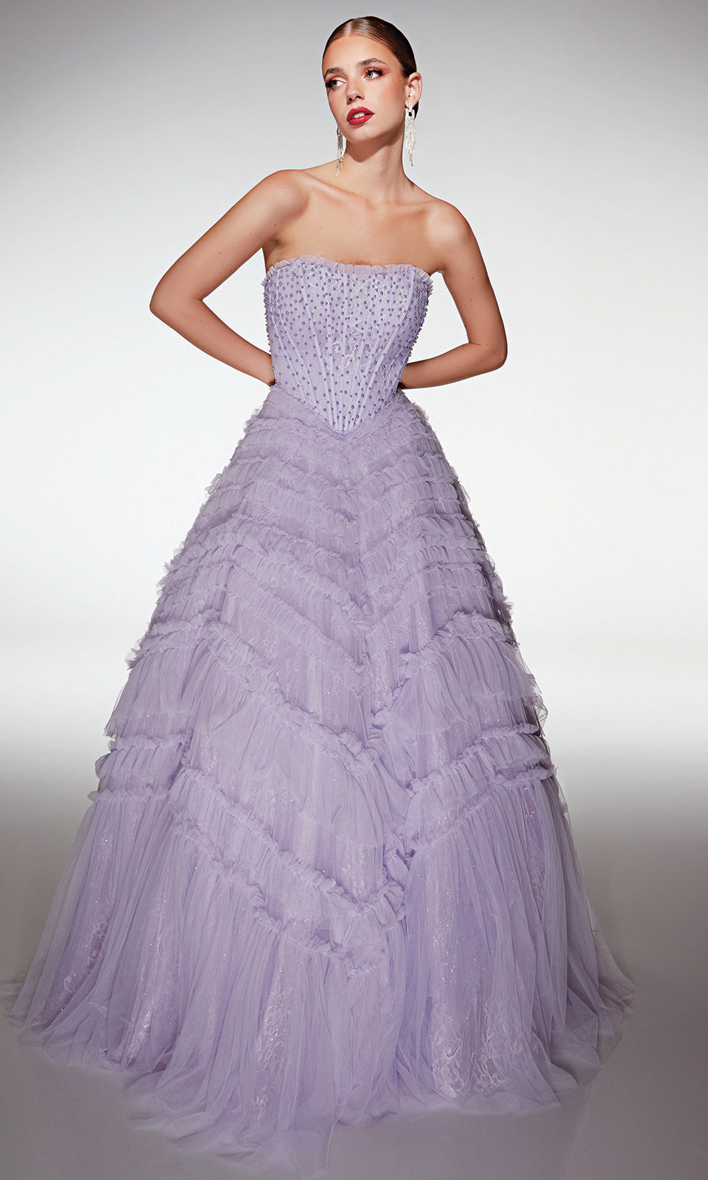 Alyce Paris 62208 - Ruffle Tulle Skirt Formal Dress Prom Dresses