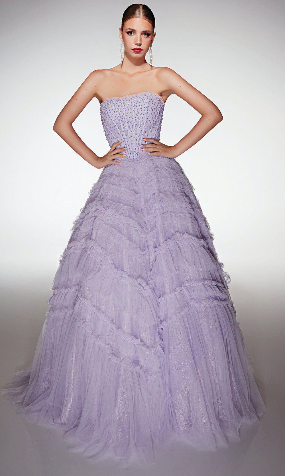 Alyce Paris 62208 - Ruffle Tulle Skirt Formal Dress Prom Dresses