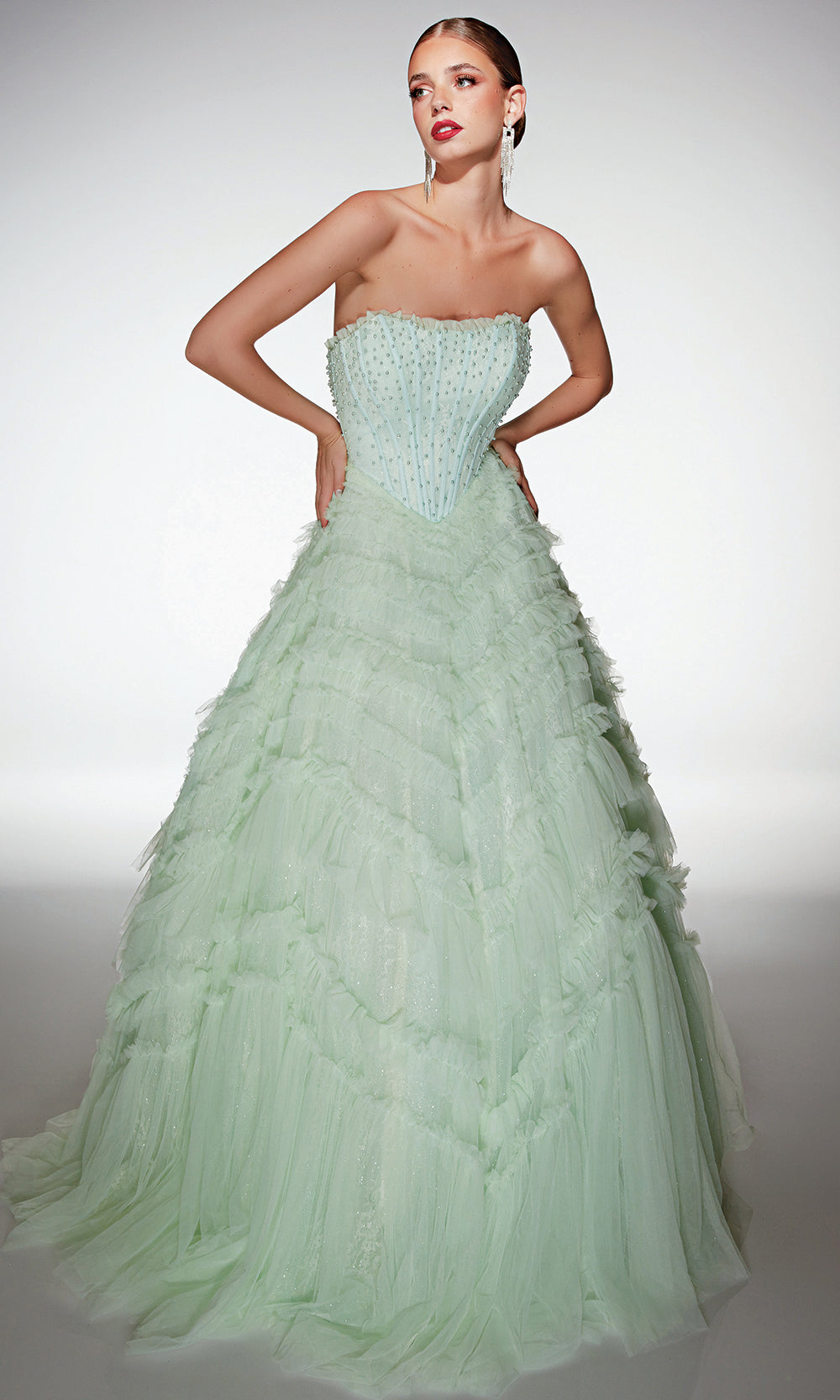 Alyce Paris 62208 - Ruffle Tulle Skirt Formal Dress Prom Dresses