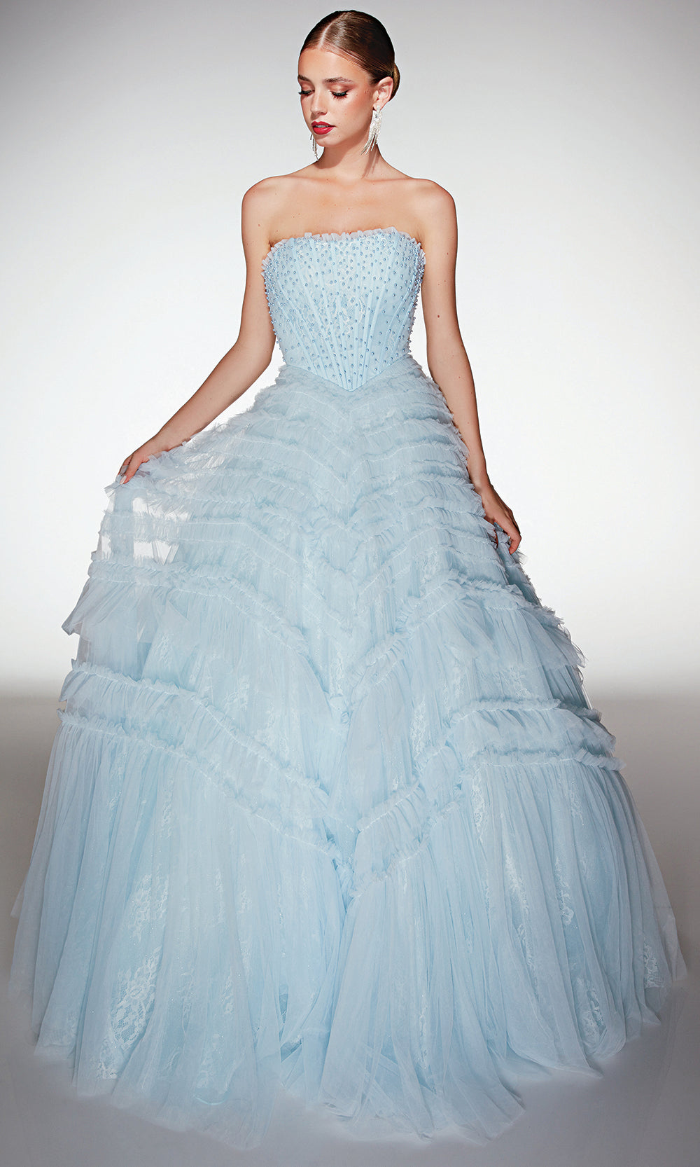 Alyce Paris 62208 - Ruffle Tulle Skirt Formal Dress Prom Dresses