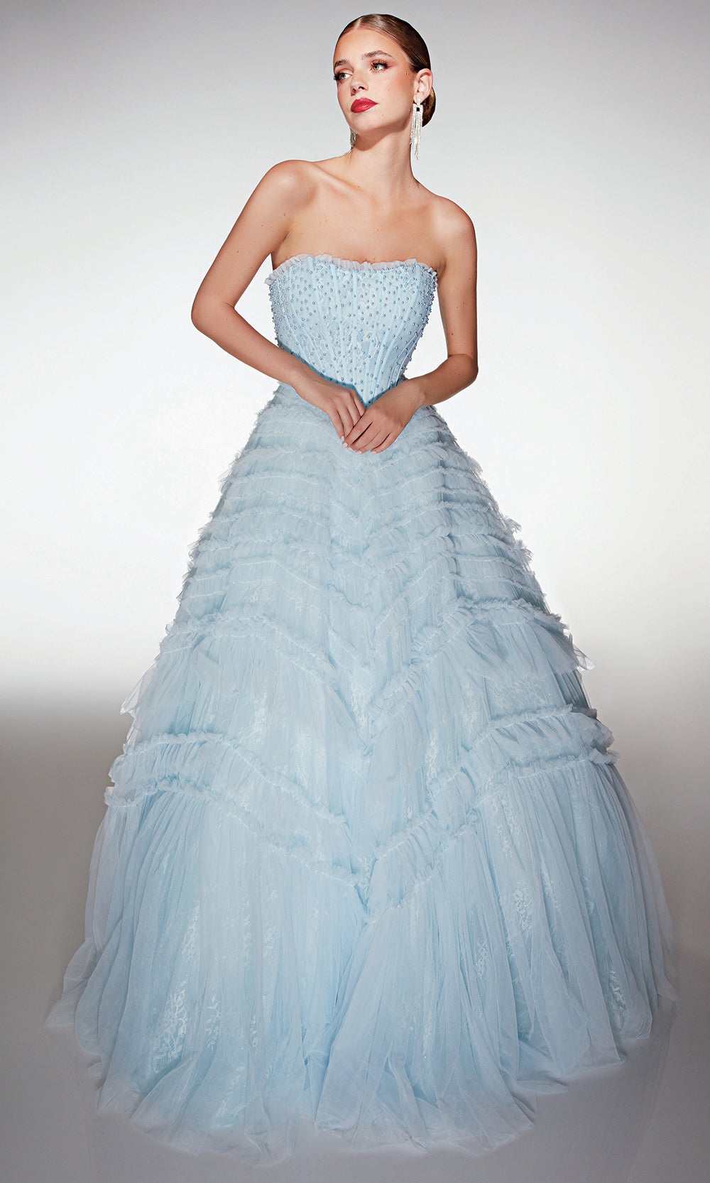 Alyce Paris 62208 - Ruffle Tulle Skirt Formal Dress Prom Dresses
