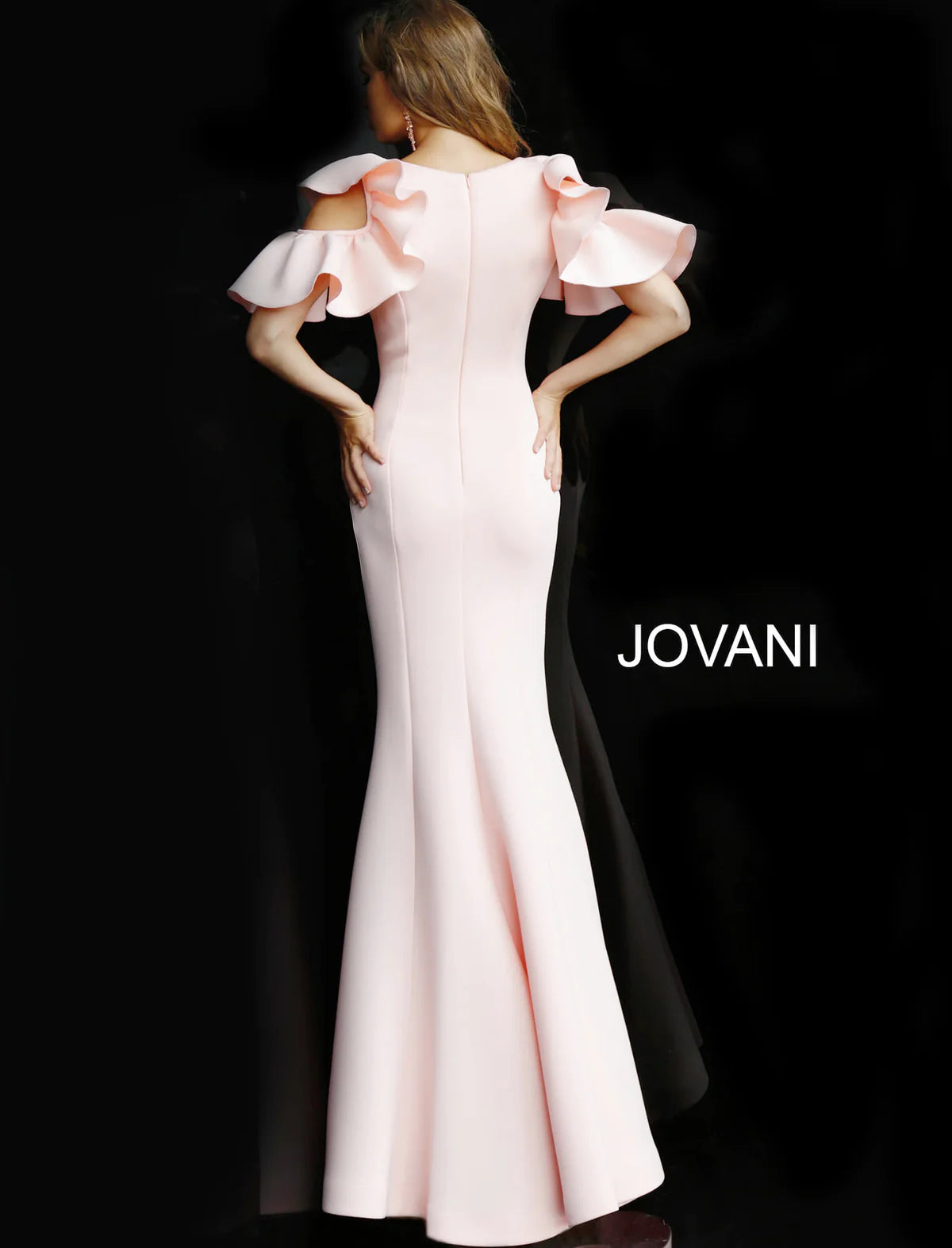 Jovani 62246A - Deep V-Neck Ruffle Prom Dress