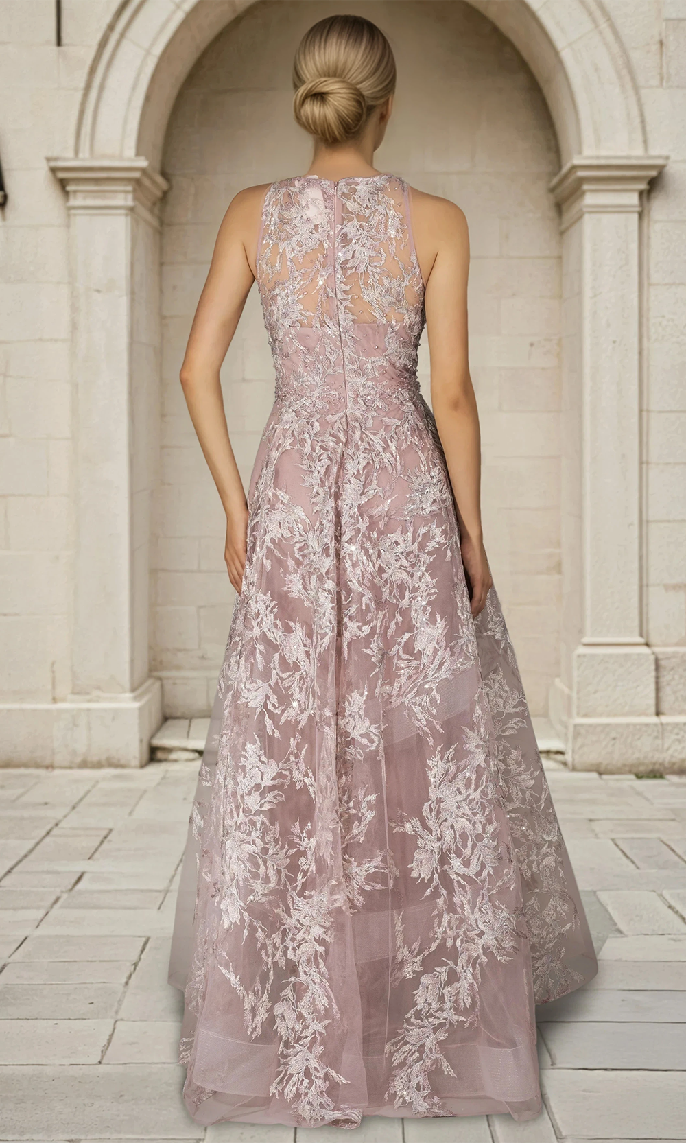 Janique 628002 - Embellished Sheer Sleeveless Evening Dress Formal Gowns