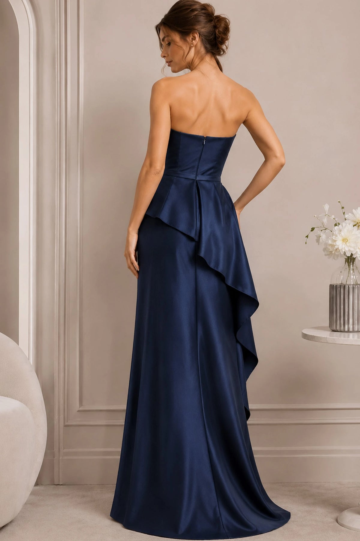 Jovani 63612 - Strapless Peplum Prom Dress