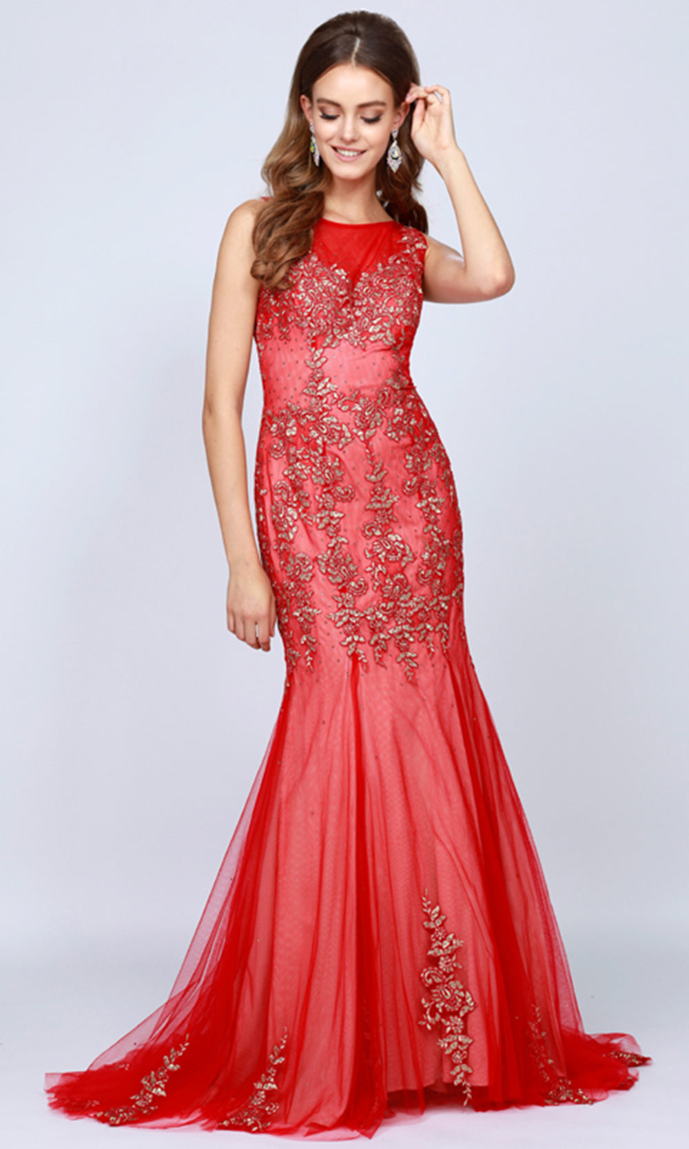 Juliet Dresses 656 - Jewel Neckline Embellished Gown Formal Gowns