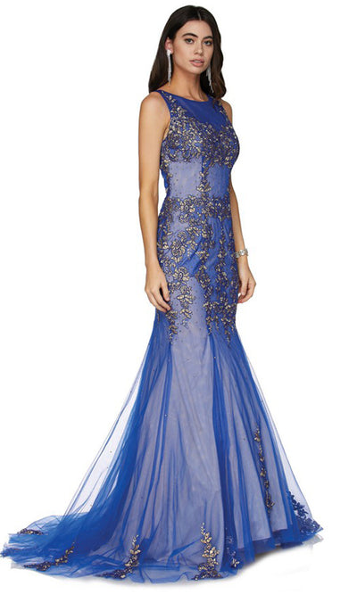 Juliet Dresses 656 - Jewel Neckline Embellished Gown Formal Gowns