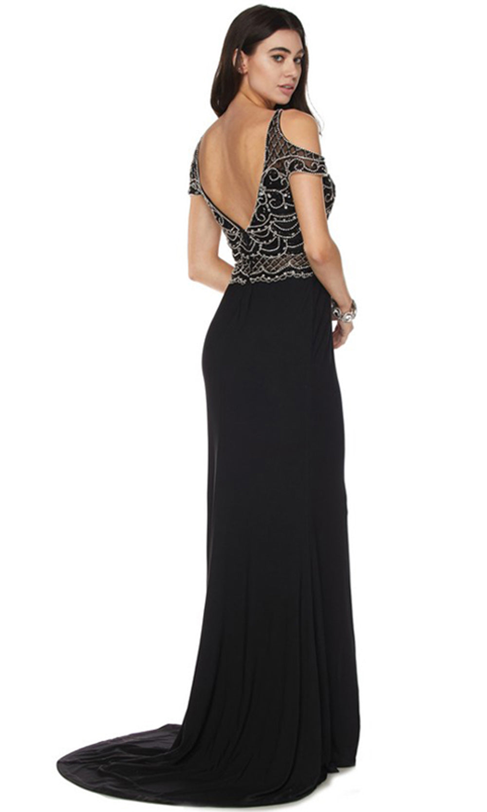 Juliet Dresses 660 - Beaded Bateau Neck Elegant Gown Formal Gowns