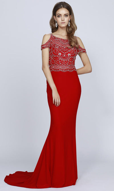 Juliet Dresses 660 - Beaded Bateau Neck Elegant Gown Formal Gowns