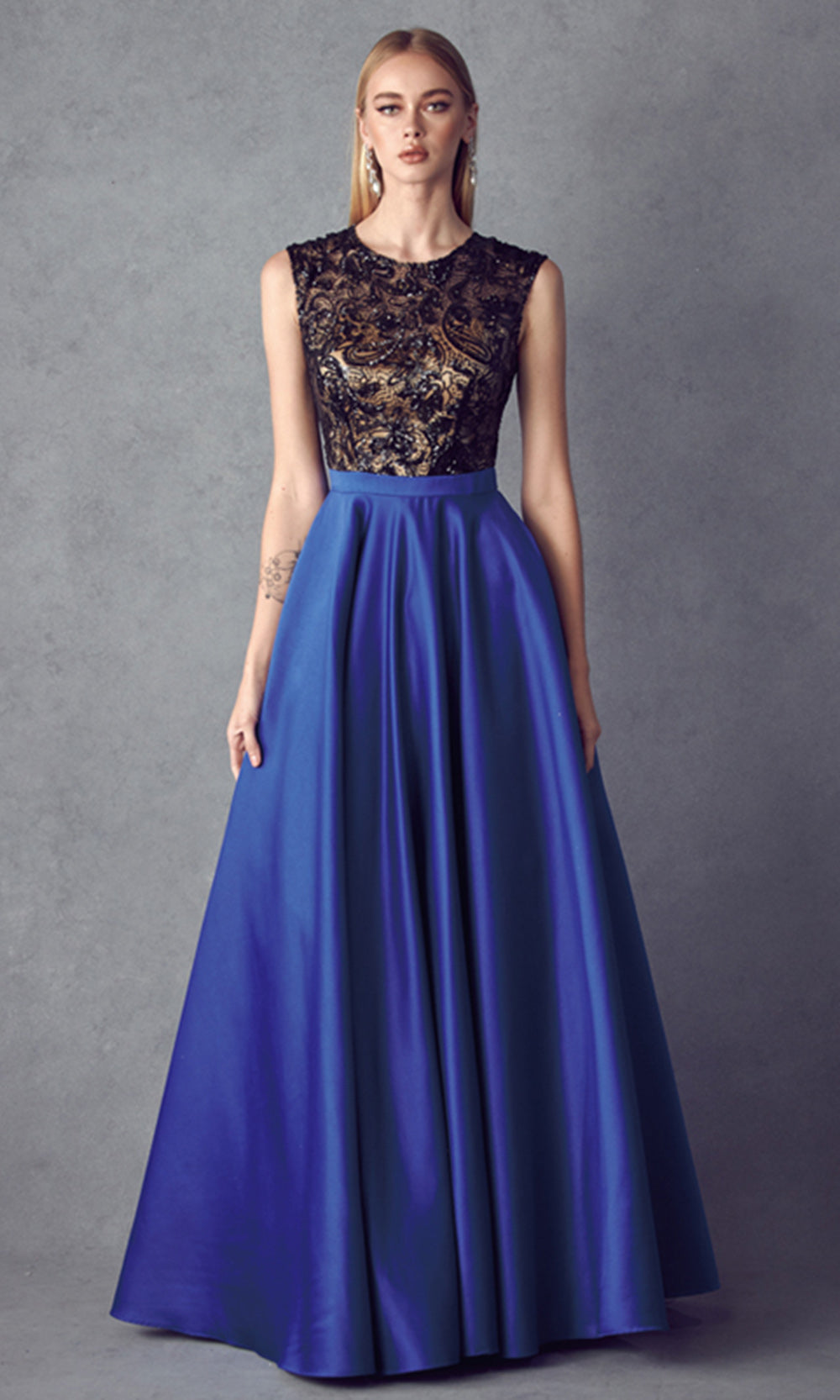 Juliet Dresses 661 - Jewel Neck Sequin Embellished Gown Ball Gowns