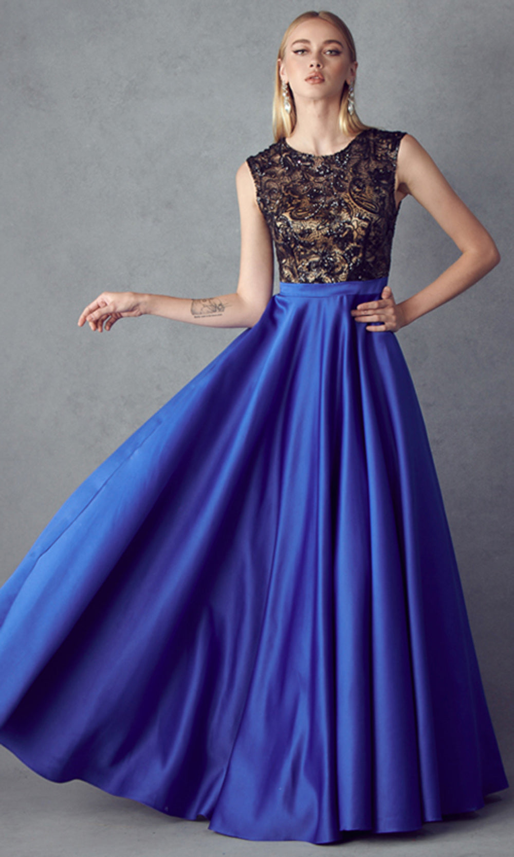 Juliet Dresses 661 - Jewel Neck Sequin Embellished Gown Ball Gowns