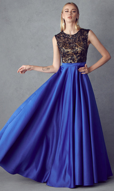 Juliet Dresses 661 - Jewel Neck Sequin Embellished Gown Ball Gowns