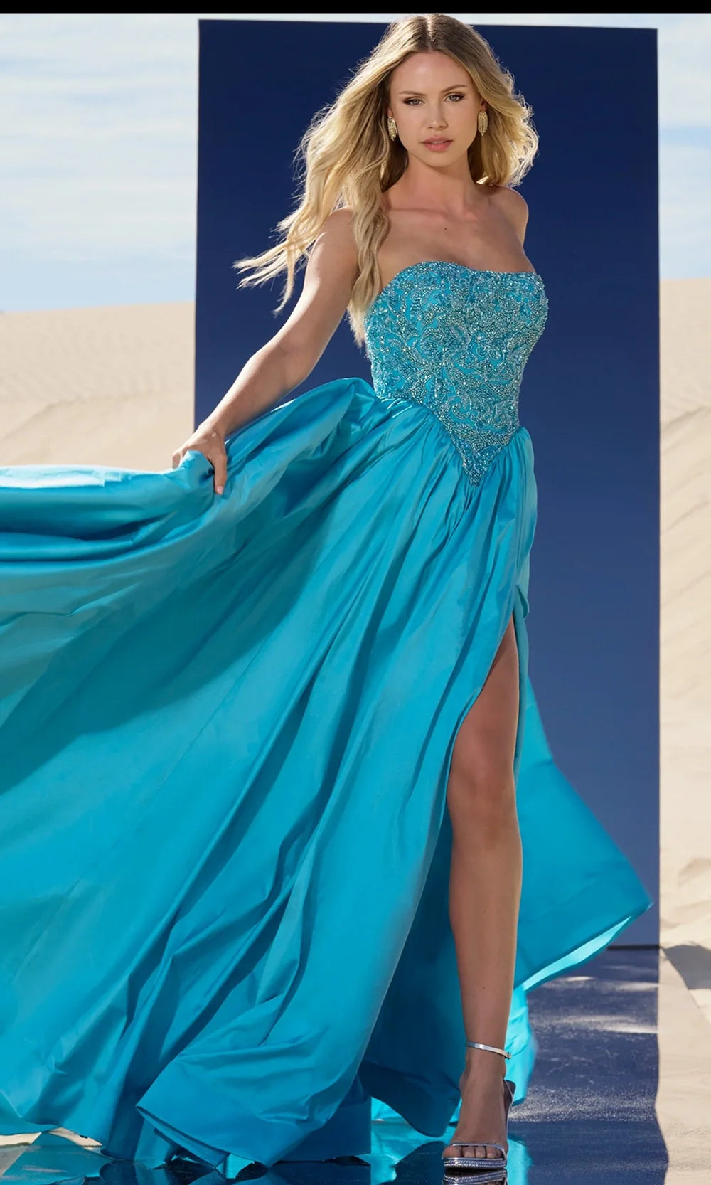 Sherri Hill 56830 - Straight Neckline Taffeta Ballgown Ball Gowns