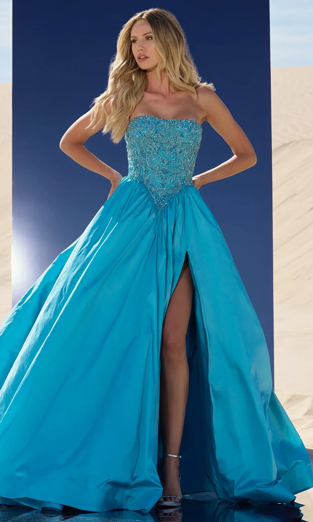 Sherri Hill 56830 - Straight Neckline Taffeta Ballgown Ball Gowns
