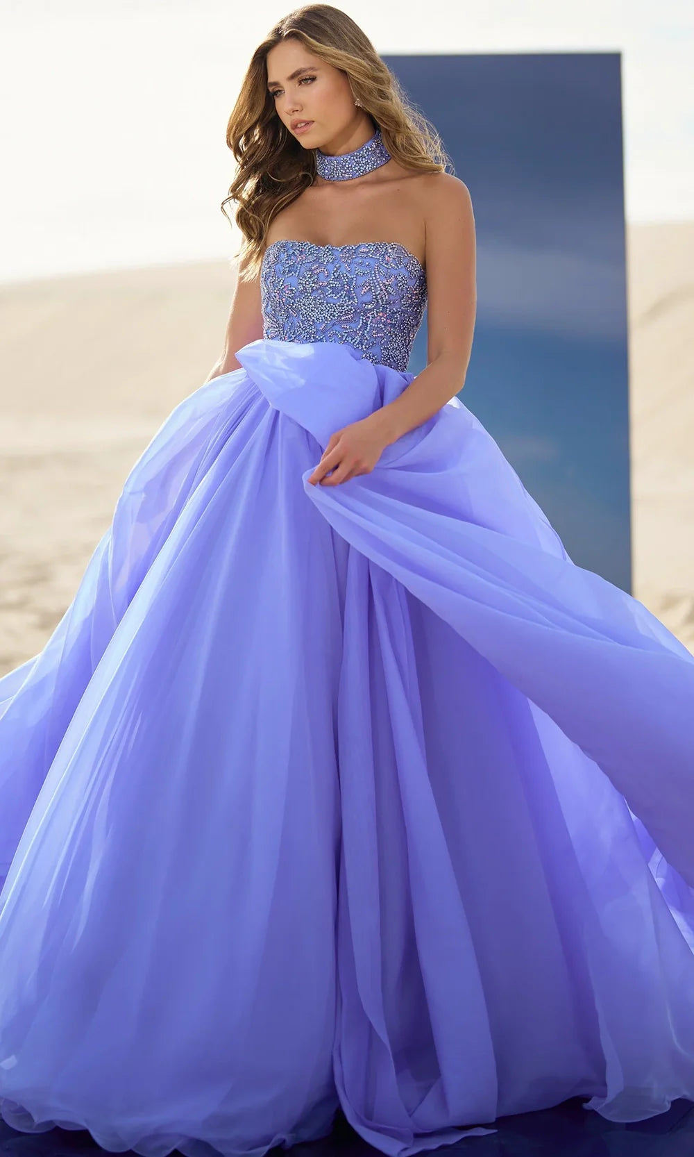 Sherri Hill 56852 - Beaded Bodice Layered Organza Gown Prom Dresses