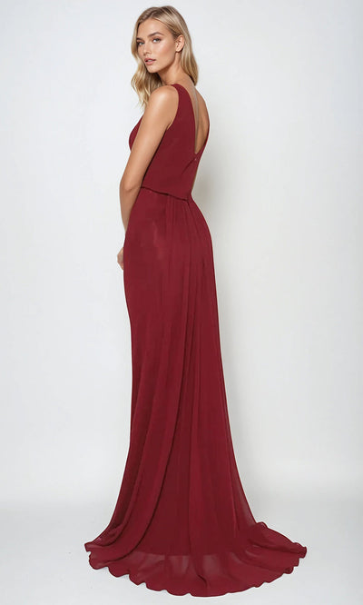 Juliet Dresses 670 - Sleeveless V-Back Gown with Overskirt Formal Gowns