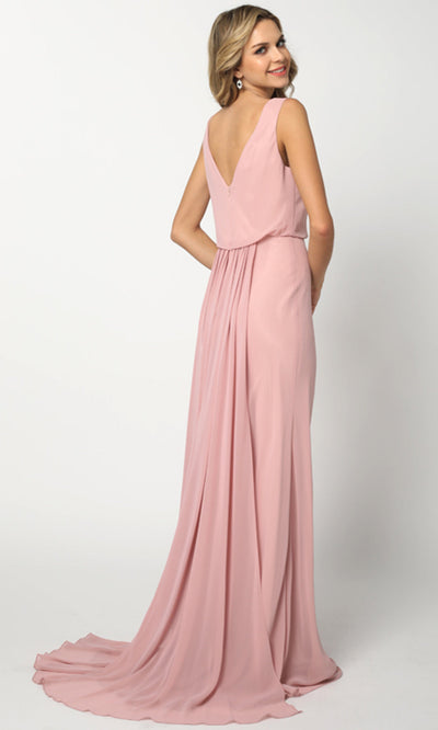 Juliet Dresses 670 - Sleeveless V-Back Gown with Overskirt Formal Gowns