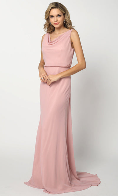 Juliet Dresses 670 - Sleeveless V-Back Gown with Overskirt Formal Gowns