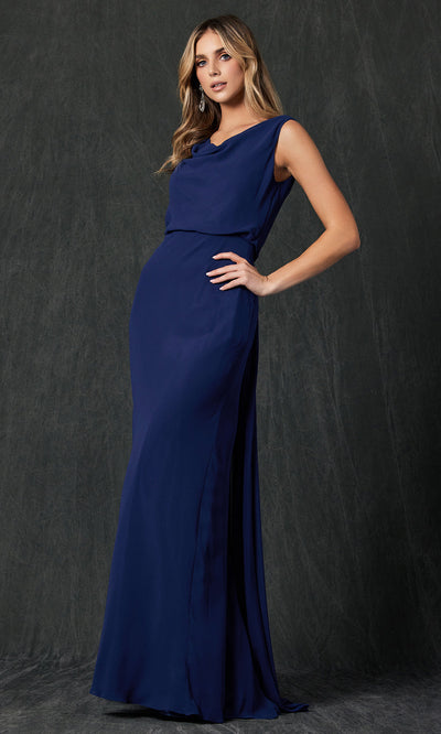 Juliet Dresses 670 - Sleeveless V-Back Gown with Overskirt Formal Gowns