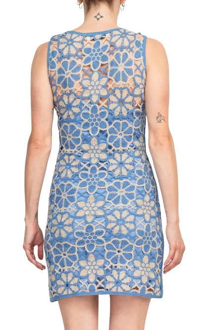 Taylor 6735M - Jewel Neck Floral Lace Mini Dress Cocktail Dresses