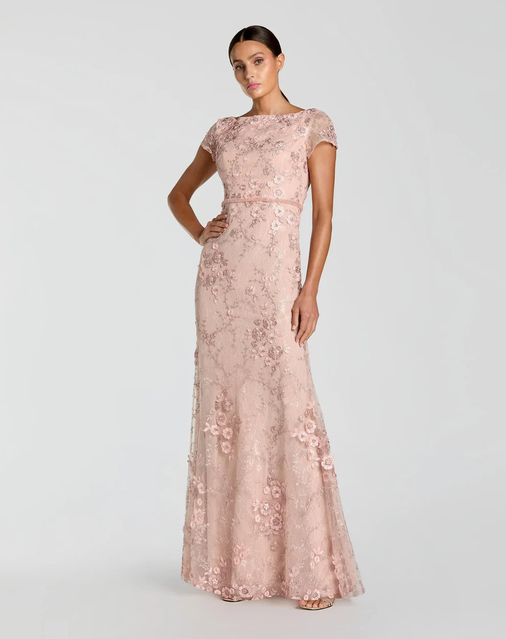 Mac Duggal - 67711 Bateau Floral Sheath Dress