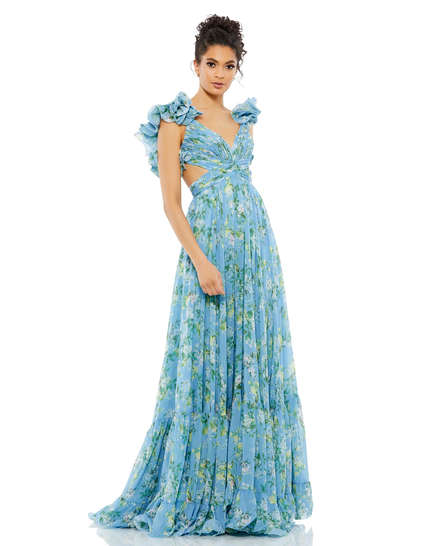 Mac Duggal 67803 - Floral Print Sleeveless Prom Dress