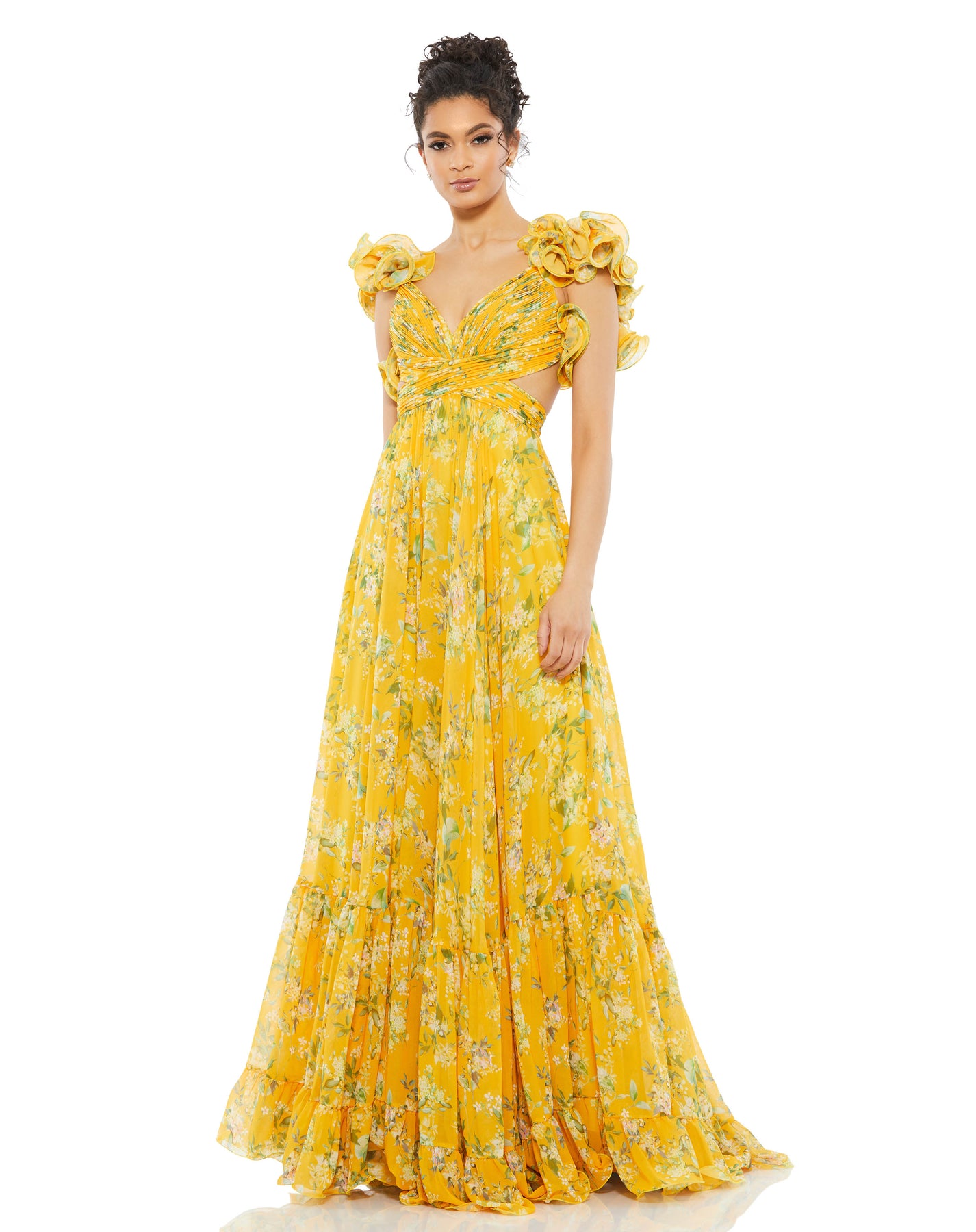 Mac Duggal 67803 - Floral Print Sleeveless Prom Dress