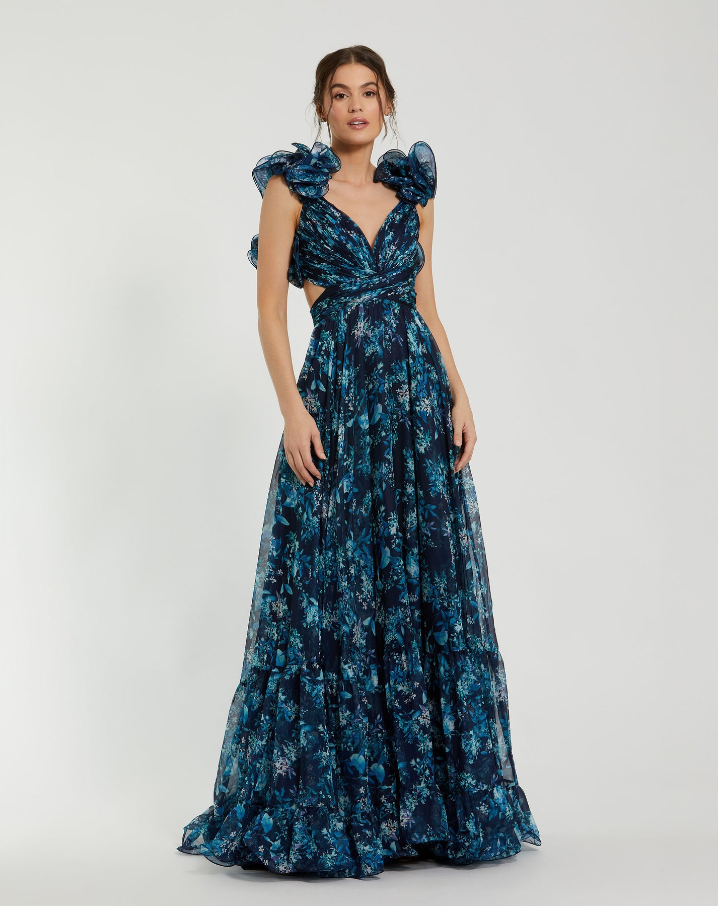 Mac Duggal 67803 - Floral Print Sleeveless Prom Dress