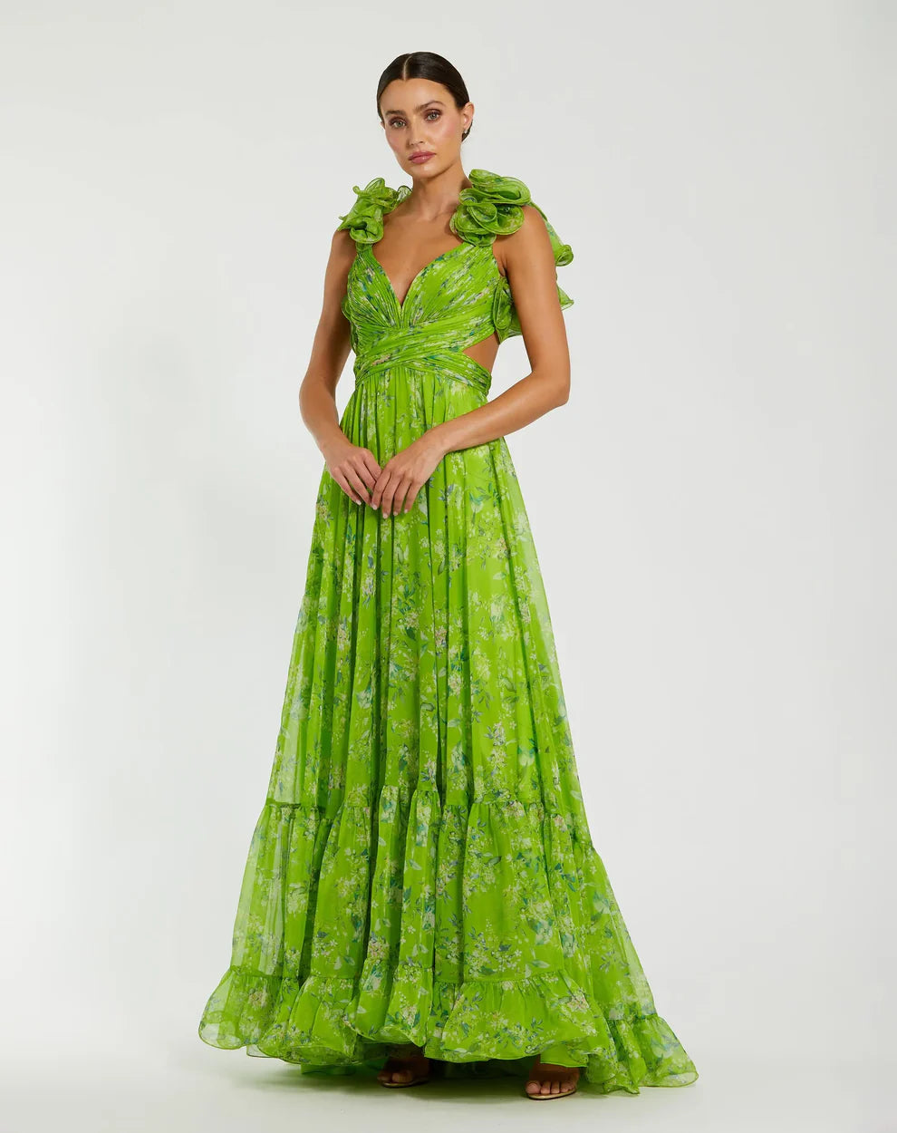 Mac Duggal 67803 - Floral Print Sleeveless Prom Dress